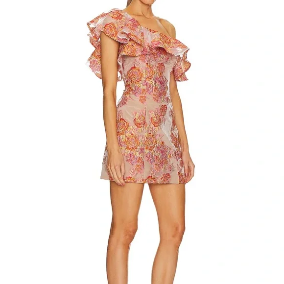 Elliatt Pink Floral One Shoulder Dress - Picture 2 of 5